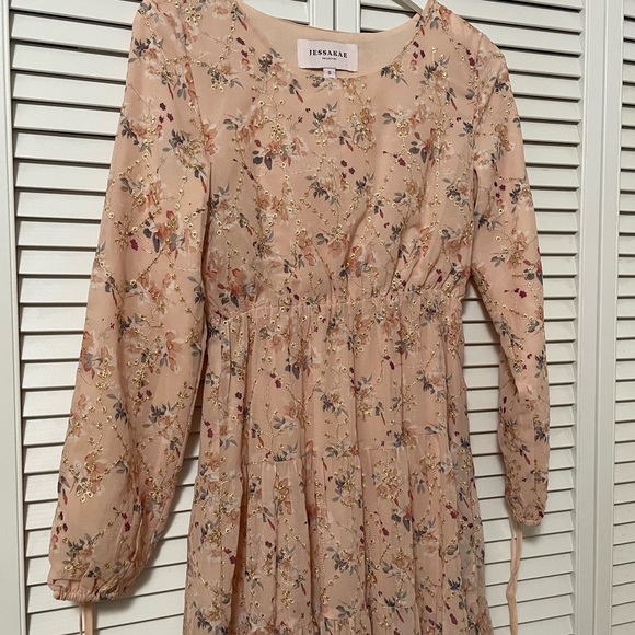 JessaKae Cottagecore Maxi Dress Small Pink Floral Whimsy Fairy Spring Modest - Picture 6 of 13